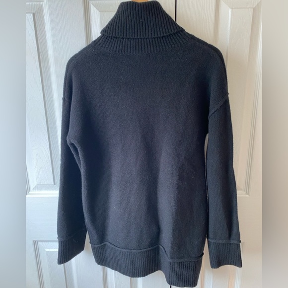 Sweaty Betty Black Wool and Yak Blend Cowl Neck Oversized Tunic Sweater SZ XS - Picture 2 of 6